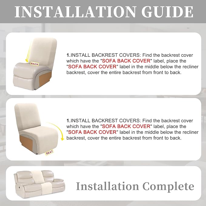 100% Waterproof Sectional Recliner Couch Covers - Image 7