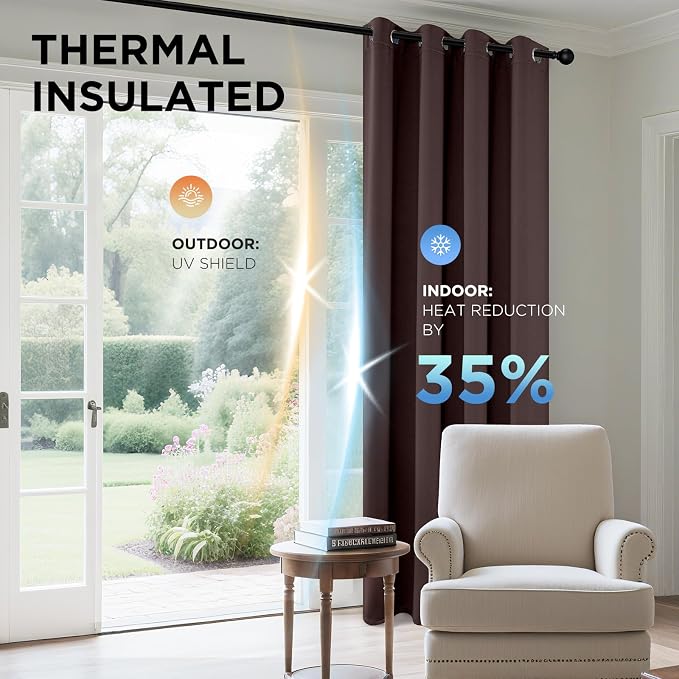 Joydeco Blackout Curtains 45 Inch Length 2 Panels Set, Thermal Insulated Long - Image 4