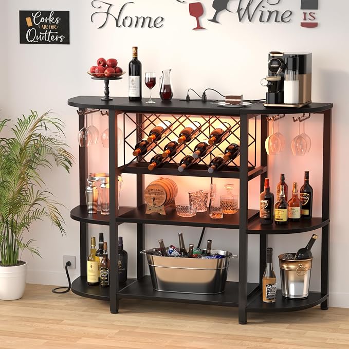 Unikito 4-Tier Metal Coffee Bar Cabinet - Image 2
