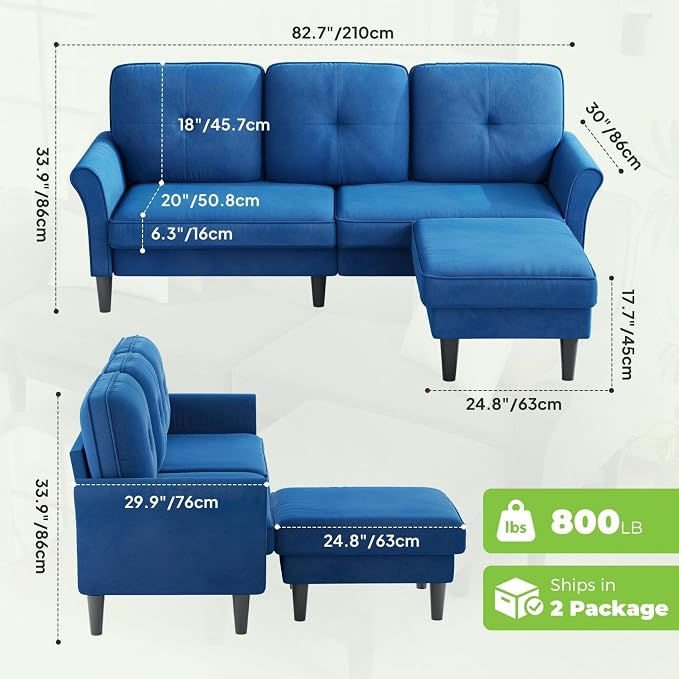 Welzona Sectional Couches for Living Room, L Shaped Couch - Image 2
