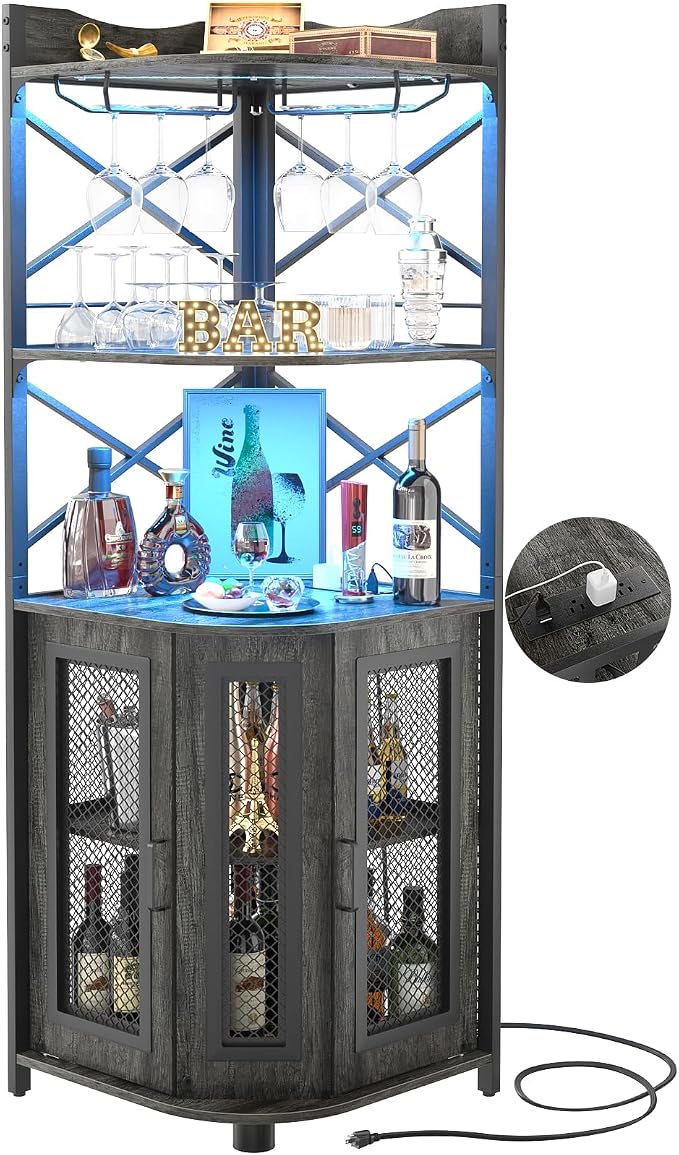 Aheaplus Corner Bar Cabinet by Aheaplus