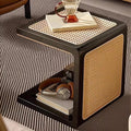 Japanese Style Wood Rattan Stool Side Table Multi-Functional Shoe Bench Night by Unknown