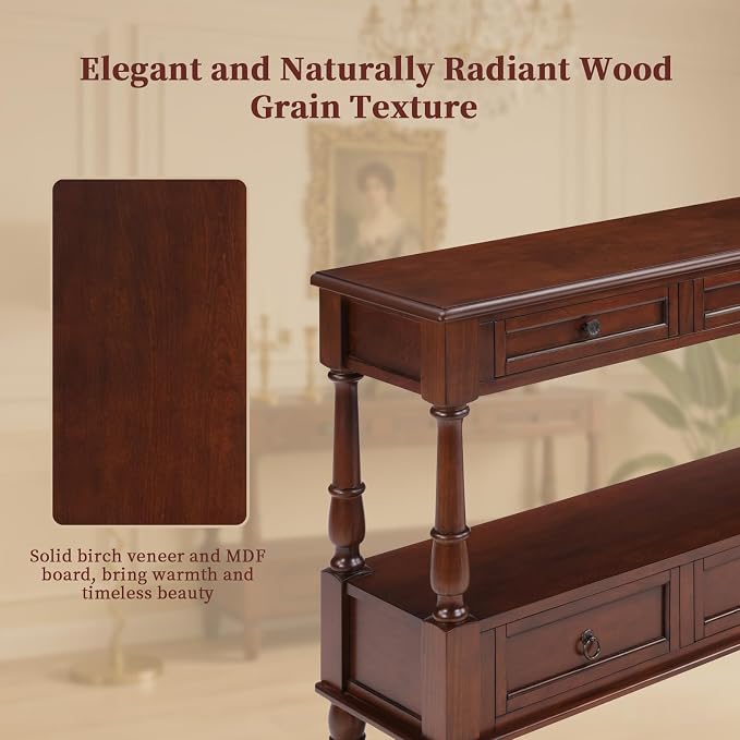 Vintage Solid Wood Console Table - Image 3