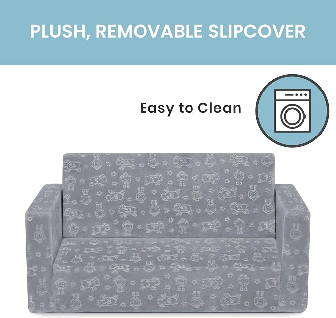 Delta Children - Serta Perfect Sleeper Kids 2-Seater Sofa, Convertible 2-in-1 - Image 6