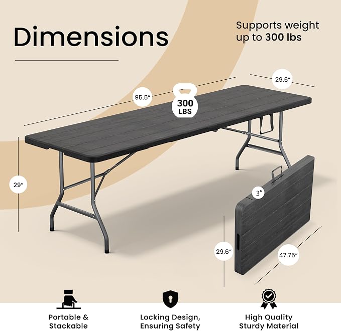 Our Modern Space 8 Feet Foldable Table - Image 2