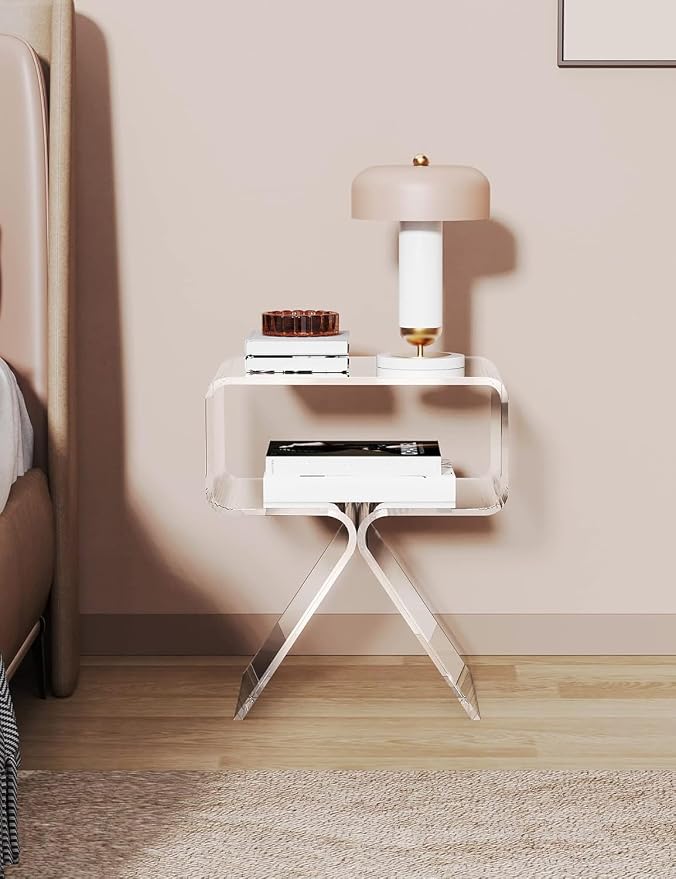 Acrylic Nightstand Side Table Modern Design Clear Home Decor Display End Table - Image 9