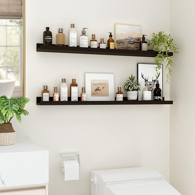 Floating Shelves for Wall, 36 inch Wood Floating Shelves Set of 2, Picture - Image 2