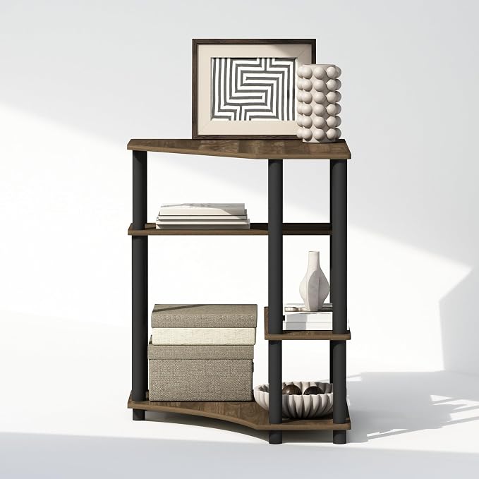 Furinno Turn-N-Tube Storage Shelves, 4-Tier Corner Shelf, Toolless Assembly - Image 5