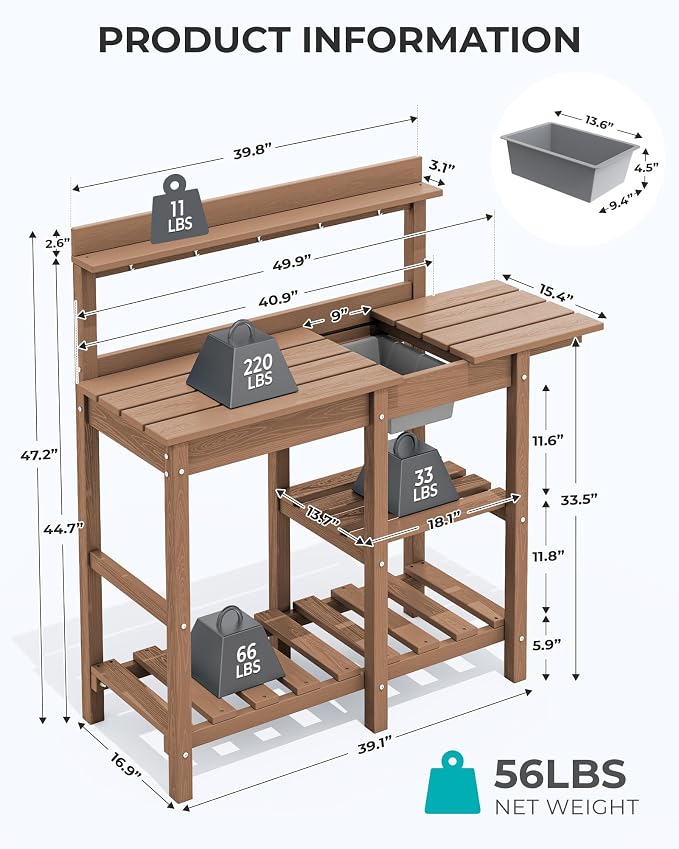 SERWALL Outdoor Potting Bench - Image 3