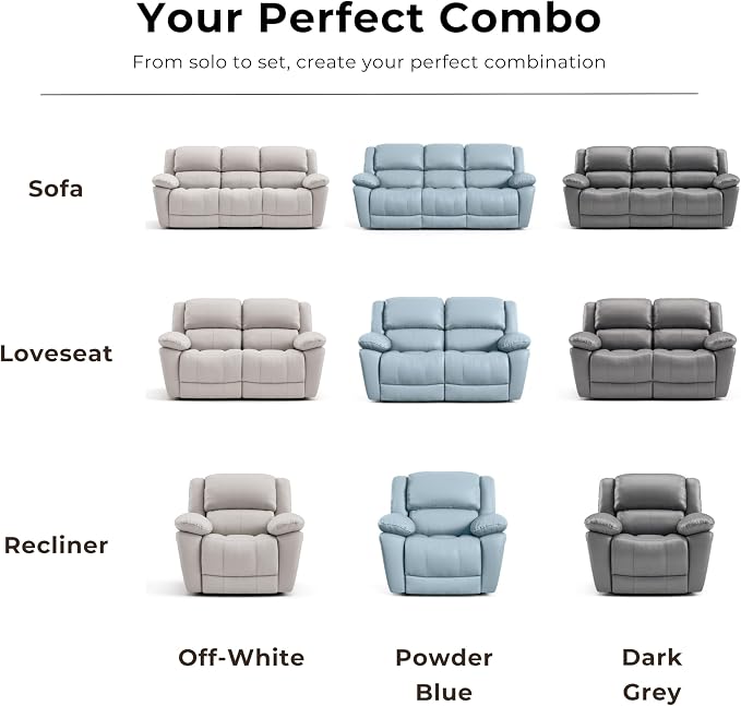 Furniture of America Sorin Modern Leather Recliner Sofa - Image 7