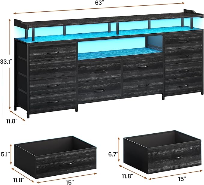 BTHFST 12 Drawers TV Stand Dresser - Image 8