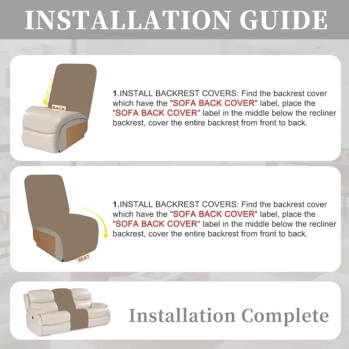 100% Waterproof Sectional Recliner Couch Covers - Image 7
