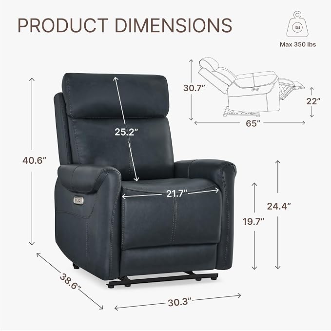 KISLOT Leather Recliner Chair for Adults Wall Hugger RV Recliner - Image 3