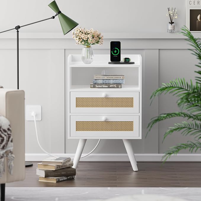 SUPERJARE 2 Drawer Night Stand - Image 2