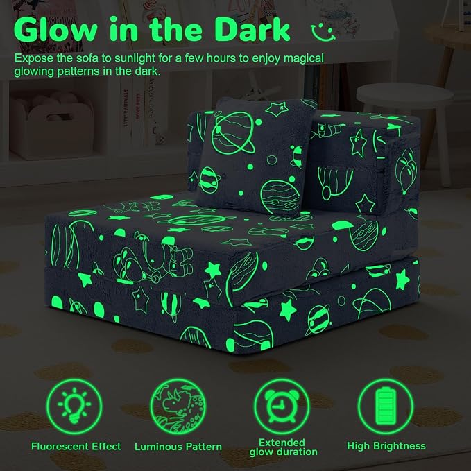 MeMoreCool Glow Space-Themed Tri-fold Sofa Bed - Image 8
