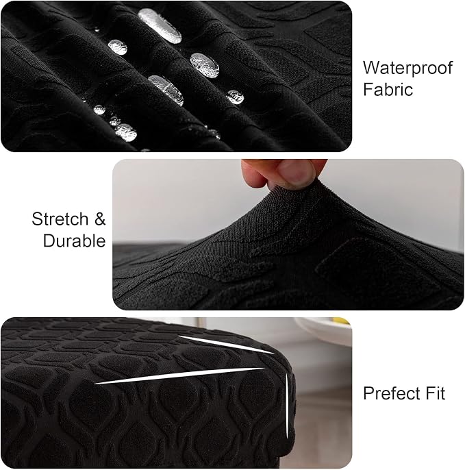Genina Waterproof Chair Covers for Dining Room, Stretch Jacquard Dining Chair - Image 3