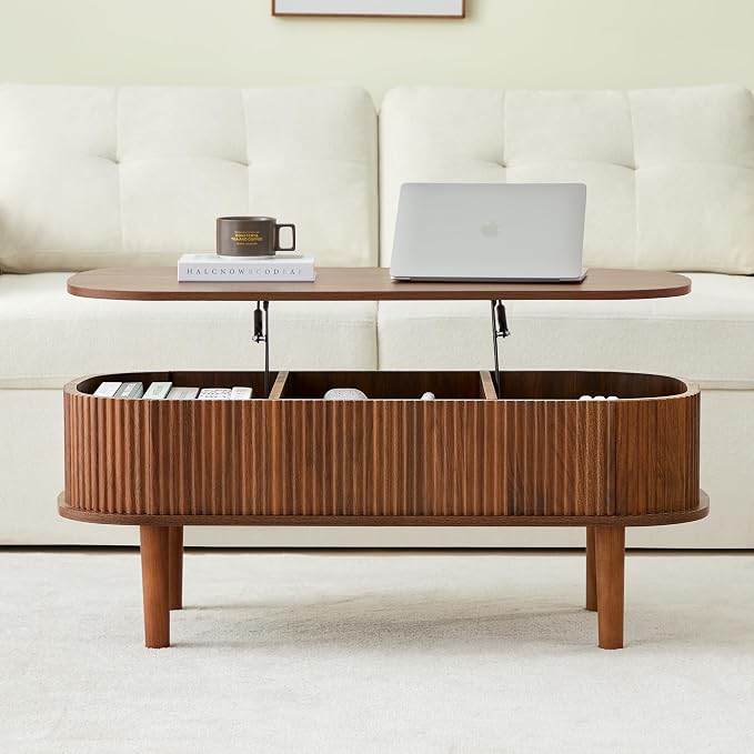 Fully Assembled Fluted Lift Top Coffee Table - Image 7