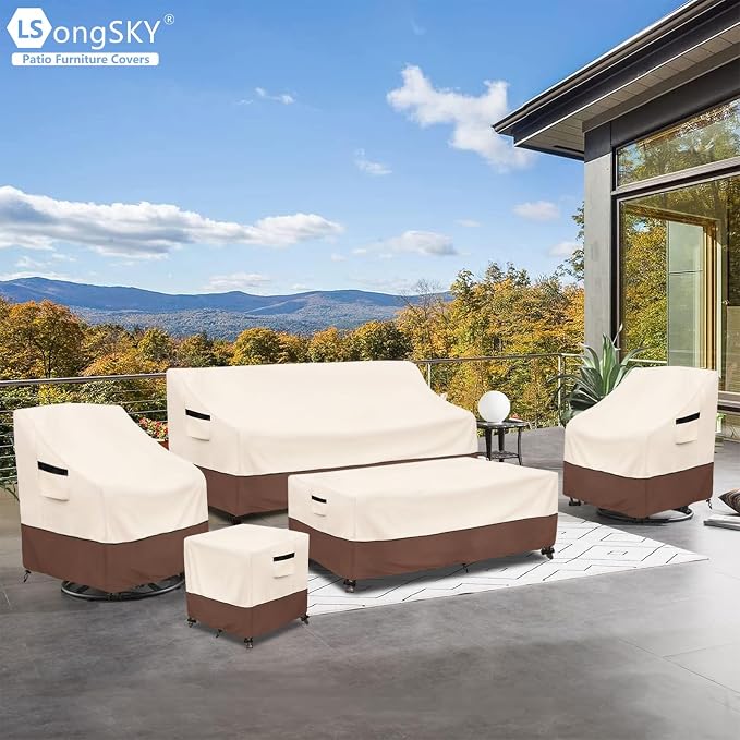 Patio 3-Seater Sofa Cover, Outdoor Couch Cover Fits up to 79W x 37D x 35H Inches - Image 8