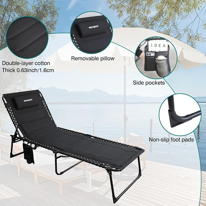 Outdoor Folding Lounge Chair Padded - Image 5