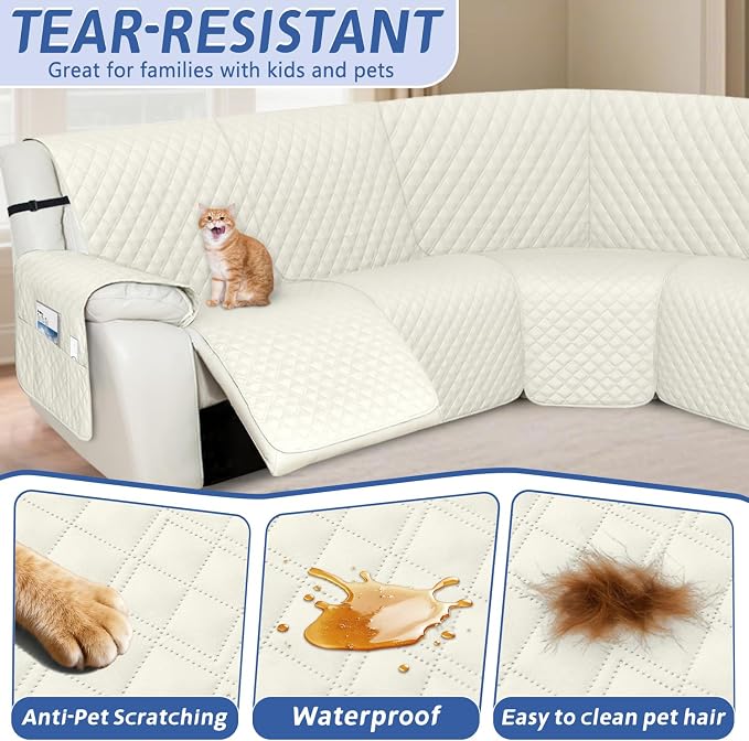 Arfntevss Recliner Sectional Couch Covers 1OO% Waterproof L Shape Sofa Cover - Image 5