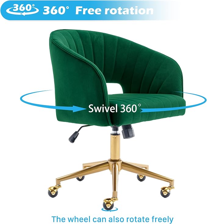 Home Office Chair Swivel Velvet Desk Chair Accent Armchair Upholstered Modern - Image 6