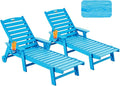 Patio Chaise Lounge Chair Set of 2, Oversize Lounge Chairs by Serique