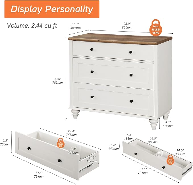 WAMPAT Farmhouse Nightstand - Image 3