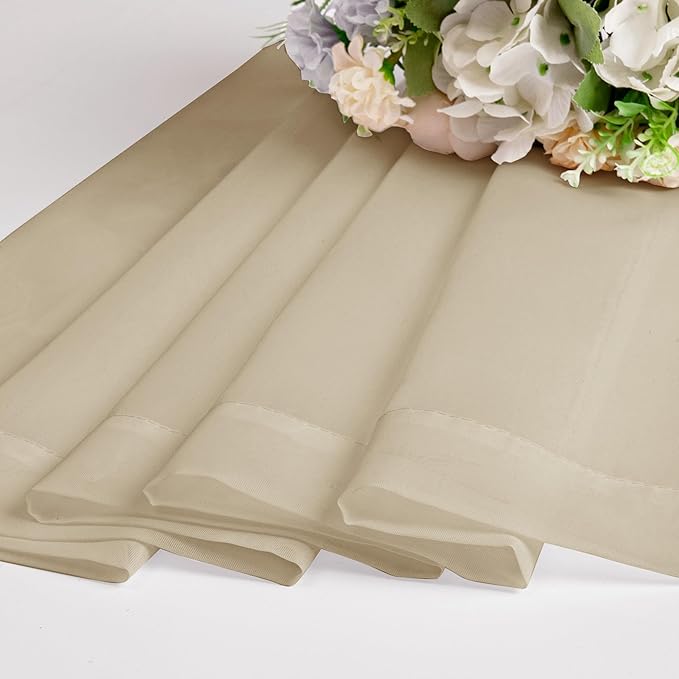 OWENIE Taupe Sheer Curtains 90 Inches Long - Image 6