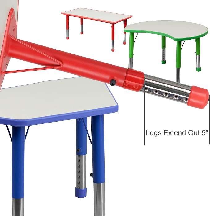 Flash Furniture Wren 23.625''W x 47.25''L Rectangular Red Plastic Height - Image 10