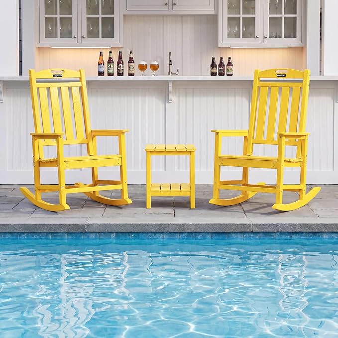 Outdoor Adirondack Rocking Chairs All-Weather HDPE Patio Rocker Chair - Image 2