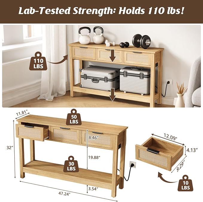 Luoxiao Natural Entryway Table - Image 2