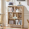 LEYAOYAO Cube Bookshelf 3 Tier Mid-Century Light Wood Modern Bookcase by LEYAOYAO-Findtheshiningpointofyourideallife%EF%BC%81
