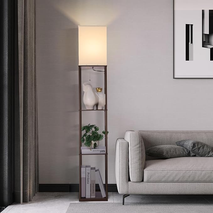 Gupuzm Floor Lamp with Shelves, Modern Square Standing Lamp with 3 Color - Image 8