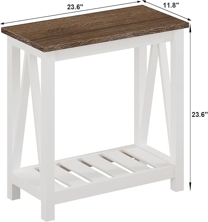 ChooChoo Farmhouse End Table, Narrow Side Table, Slim End Table - Image 3