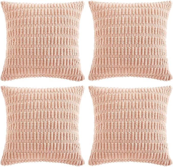 Fancy Homi 4 Packs Boho Pink Decorative Throw Pillow Covers 24x24 Inch by Fancy+Homi