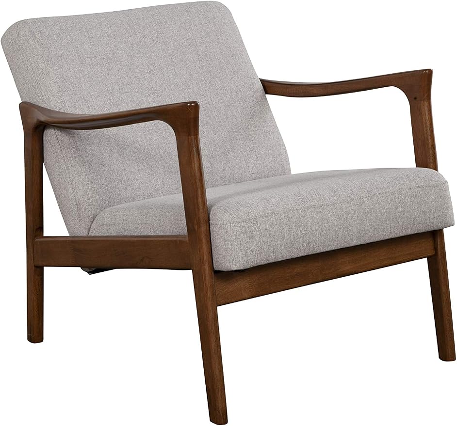 Alpine Furniture Zephyr Mid-Century Retro Accent Lounge Chair Wooden Arm by AlpineFurniture