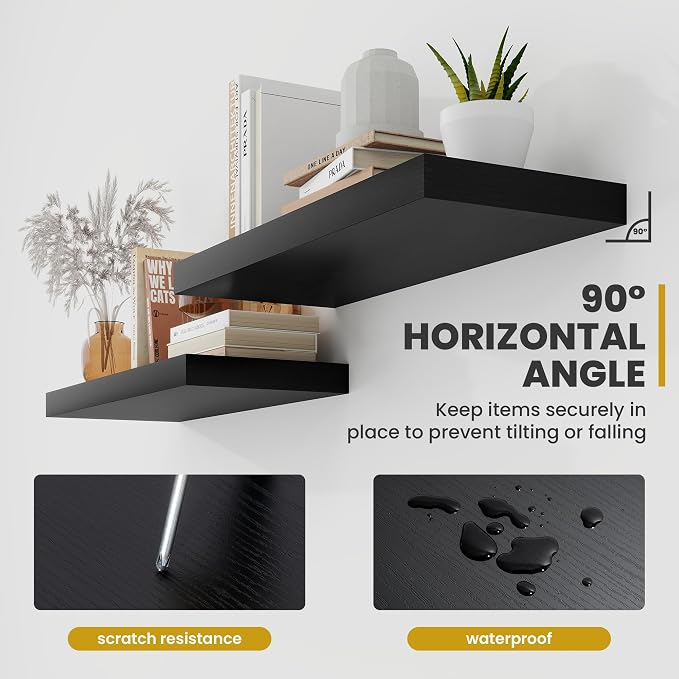 Acovy 55 Inch Floating Shelves, 9.3" Deep Floating Shelf Wall Mounted, Rustic - Image 5