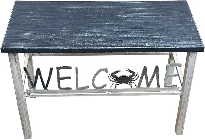 Furniture Barn USA Cottage, and Weathered Navy Crab Welcome Bench by FurnitureBarnUSA