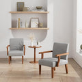 Accent Chairs Set of 2 with Round Side Table, Soft Fabric Upholstered Armchair by TASSULLO