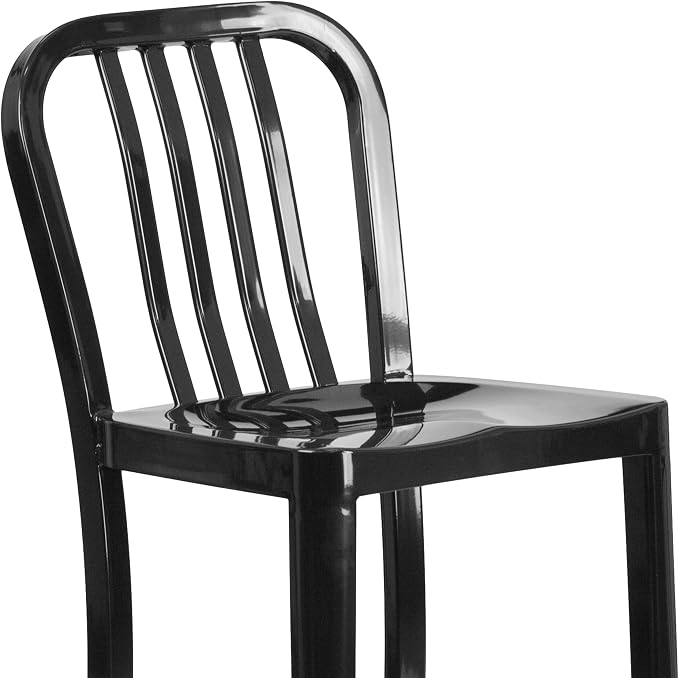 Flash Furniture Commercial Grade 30" High Black Metal Indoor-Outdoor Barstool - Image 8