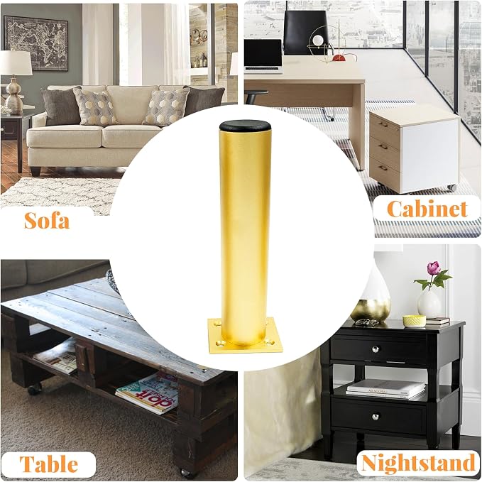 Set of 4 Aluminum Alloy Furniture Legs 3 Inch Height, 1.5 Inch Diameter - Image 5