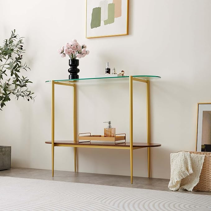 LumFurn Oval Glass Console Table - Image 4