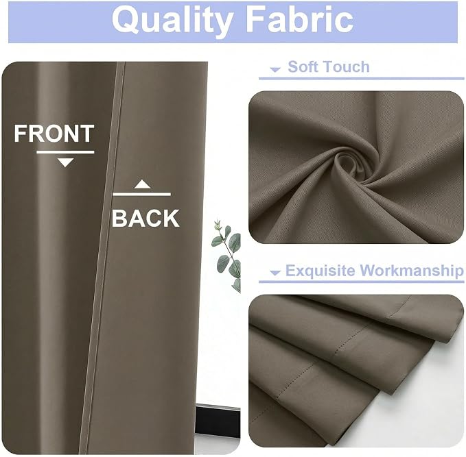 Simplebrand Ava Latte Short Blackout Curtains - Image 3