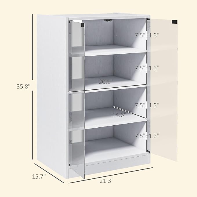 HOMCOM Media Cabinet, 4-Tier Stereo Cabinet - Image 3