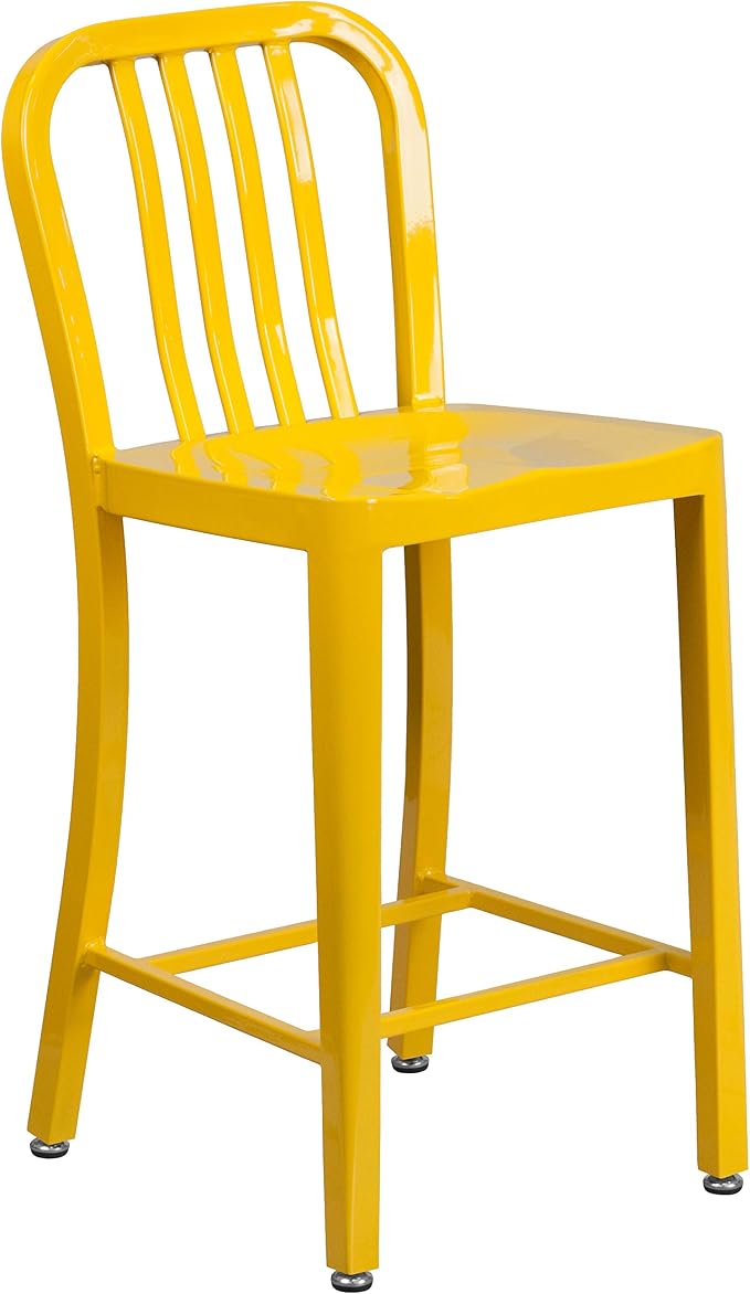 Flash Furniture Commercial Grade 24" High Yellow Metal Indoor-Outdoor Counter - Image 5