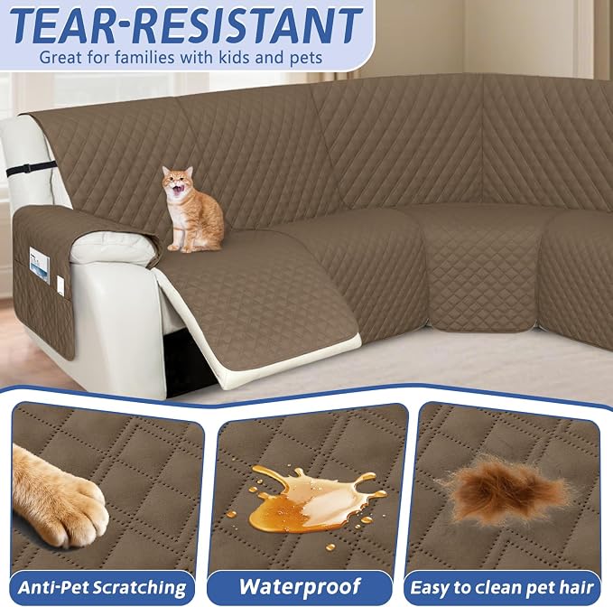 Arfntevss Recliner Sectional Couch Covers 1OO% Waterproof L Shape Sofa Cover - Image 5