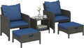 Outsunny 5 Piece Patio Furniture Set, Wicker Balcony Furniture by Outsunny
