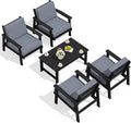 SERWALL Outdoor Patio Furniture Set, 5 Piece HDPE Patio Conversation Sets by SERWALL