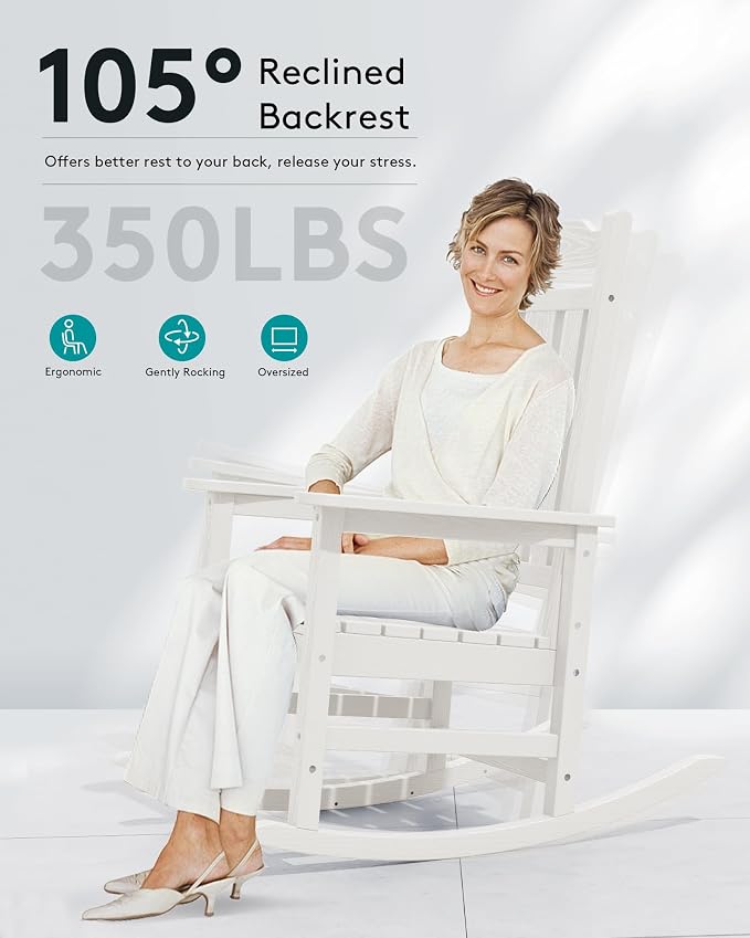 SERWALL HDPE Outdoor Rocking Chair - Image 3