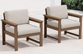 SERWALL 2 Pieces Single Cushioned Lounge Chair, HDPE Outdoor Adirondack Sofa by SERWALL